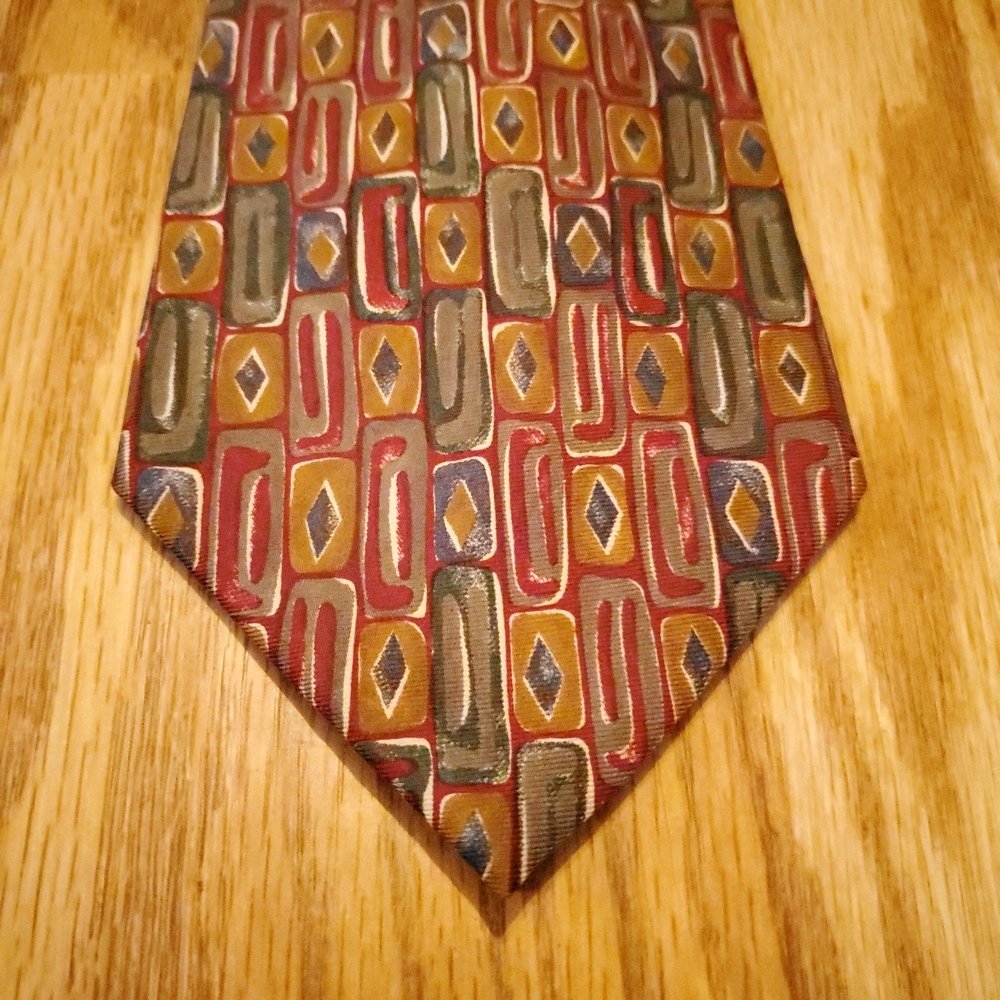 Alexander Julian Colorful Geometric Silk Tie